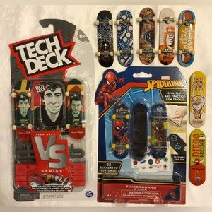 Tech Deck New/Used & Marvel New 12 Finger Boards / Skateboards.